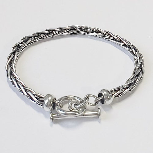 bracelet à maille palmier en argent massif