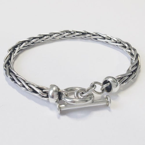 bracelet à maille palmier en argent massif