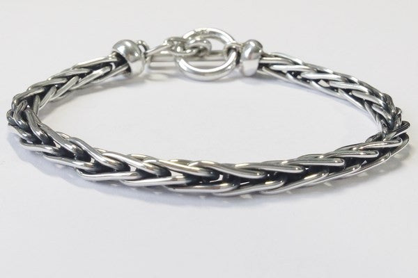 bracelet à maille palmier en argent massif