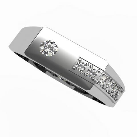 Or blanc 18 carats - Diamants