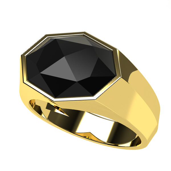 Bague or shop avec pierre noire