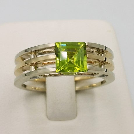 bague homme pierre verte péridot