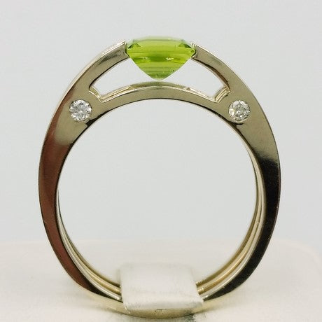 bague homme pierre verte péridot