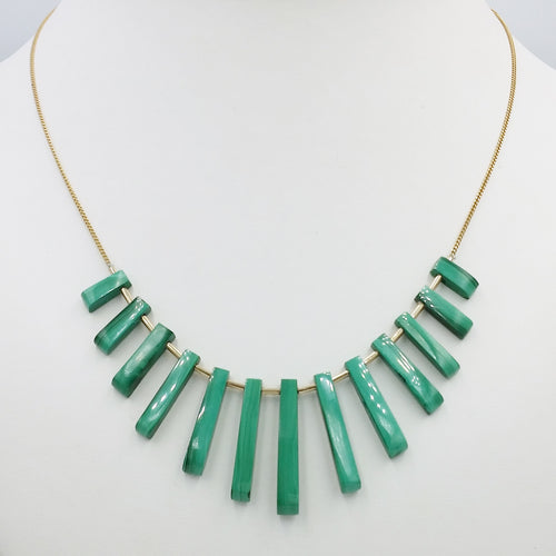 Collier malachite en or