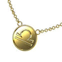 Pendentif Balance En Or Jaune 14 Carats (585) - 15 Mm - Bijou Horoscope Zodiaque NKlaus - 1