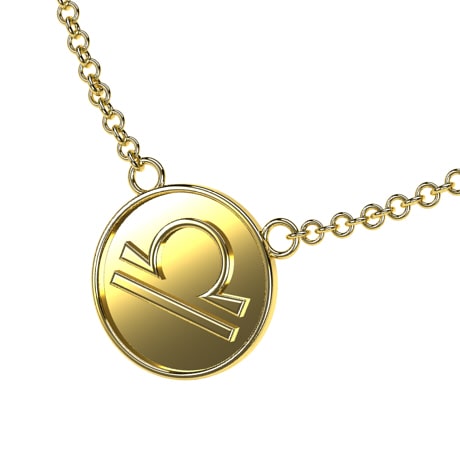 Pendentif Balance En Or Jaune 14 Carats (585) - 15 Mm - Bijou Horoscope Zodiaque NKlaus