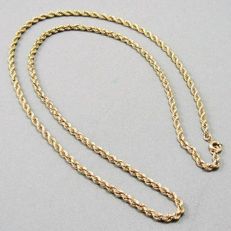 Collier Crucifix Plaqué Or 18 Carats - Chaîne Corde 3 Mm, 55.9 Cm - Pour Homme Et Femme - Cadeau De Foi