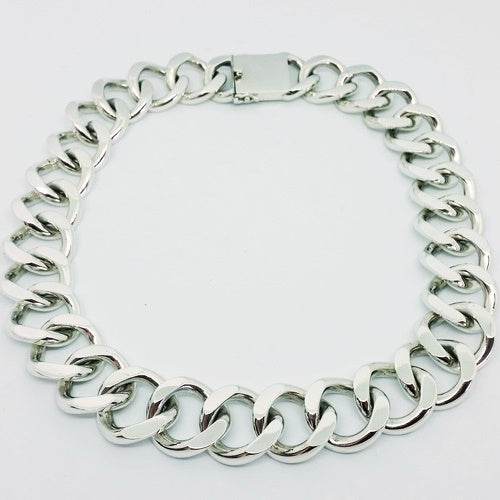 Gros collier argent 60 cm