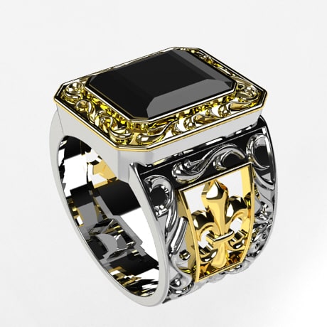 Chevali re Or et Onyx pour Homme