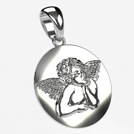 Médaille ange - Or blanc 18 carats