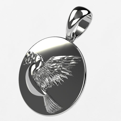 Médaille colombe - Or blanc 18 carats