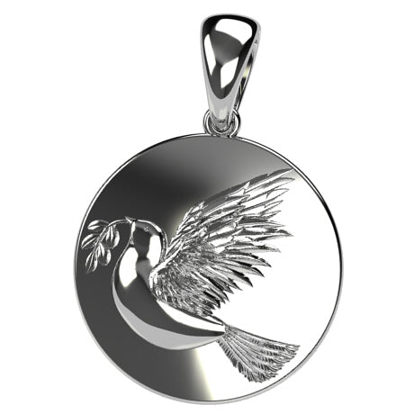 Médaille colombe - Or blanc 18 carats