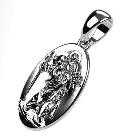 Médaille Saint Christophe - Or blanc 18 carats