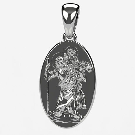 Médaille Saint Christophe - Or blanc 18 carats