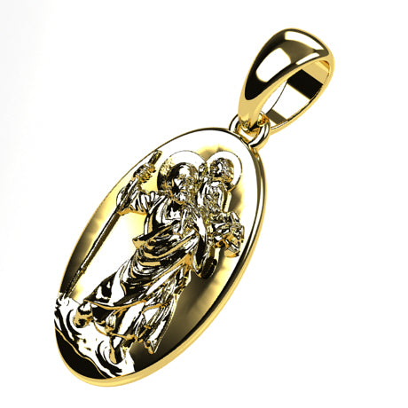 Médaille Saint Christophe - Or jaune 18 carats