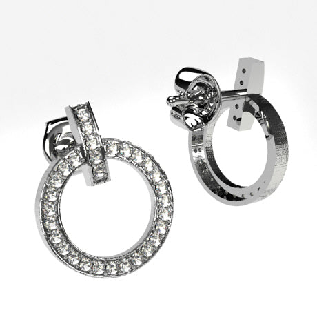 1 Paire Boucles d'oreilles Diamant Bijoux Femme,Argent Sterling