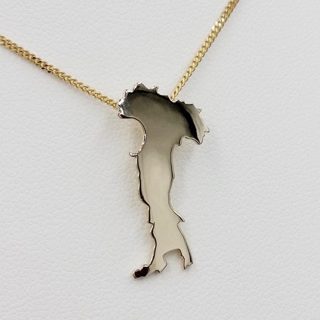 Pendentif Carte Italie Fabriqué Par Un Atelier Français