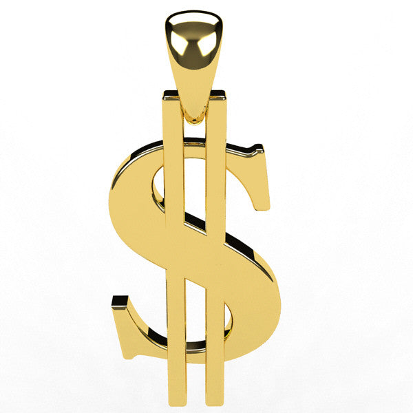 Pendentif Doré En Forme De Dollar - 10,5 X 9 Cm - Neuf Avec étiquettes