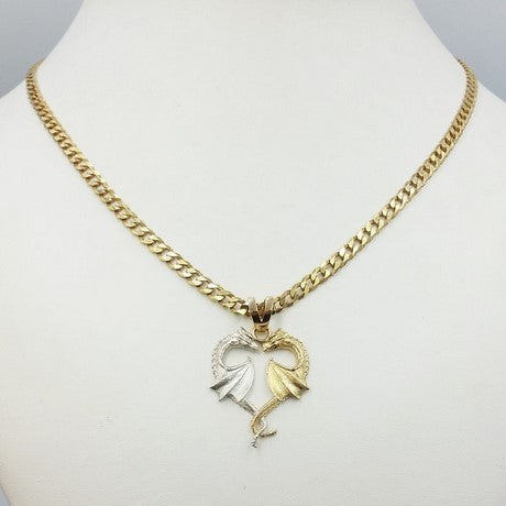 pendentif dragon or et argent