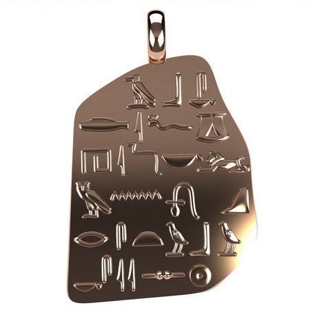 Pendentif Hiéroglyphe En Argent Massif - Bijou Ancien - Occasion