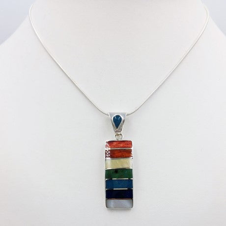 Pendentif rectangle pierres naturelles