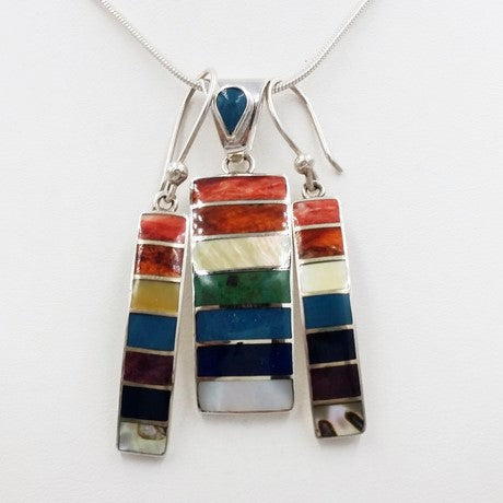 Pendentif rectangle pierres naturelles