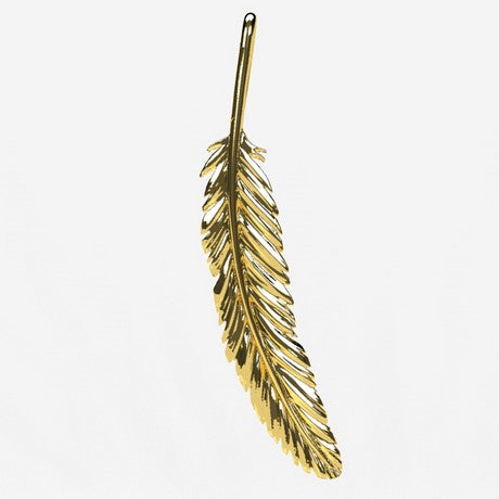 Collier Plume Doré - Longueur 41-45 Cm, Acier Inoxydable, Neuf Avec étiquettes