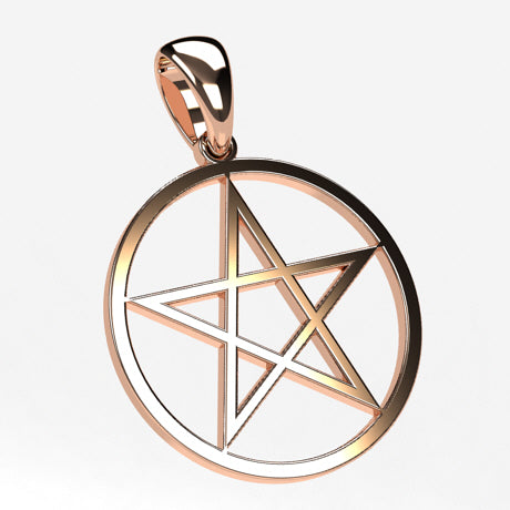 Pendentif pentacle en or 18 carats cerclé